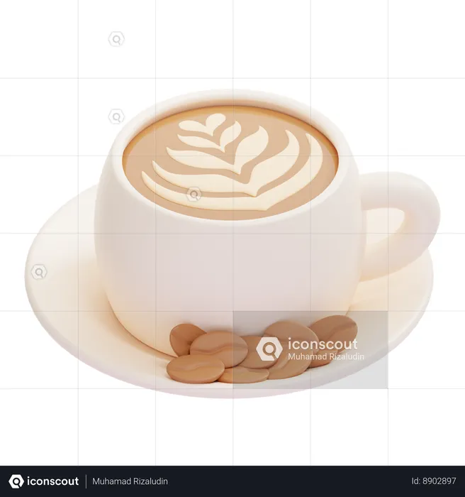Latte art  3D Icon