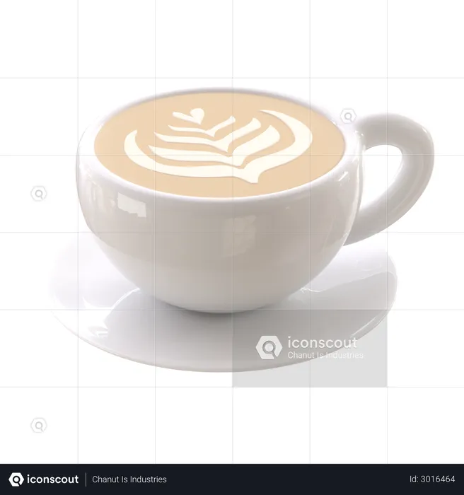 Latte Art  3D Illustration