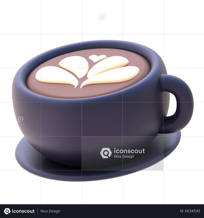 Latte Coffee  3D Icon