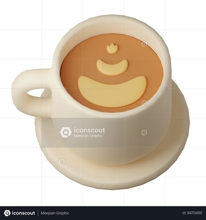 Latte Coffee  3D Icon