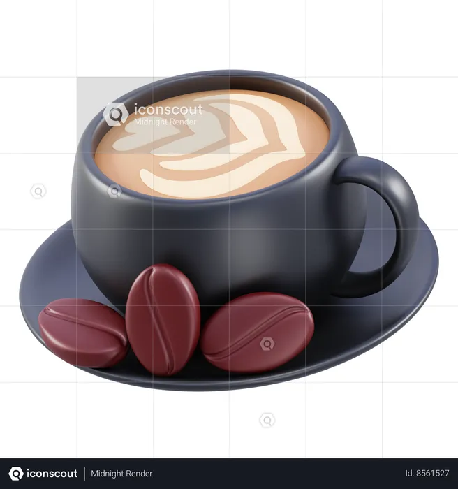 Latte Coffee  3D Icon