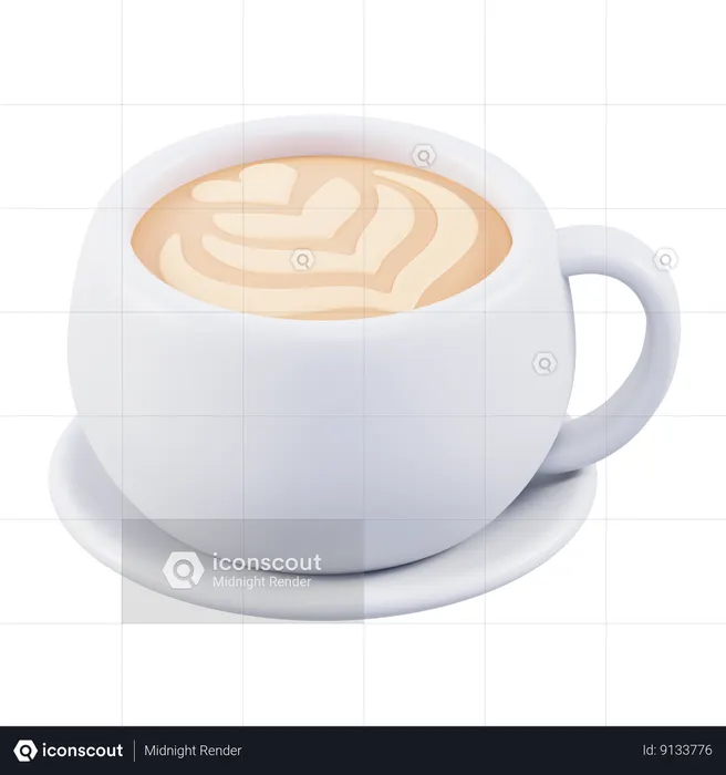 Latte Coffee  3D Icon