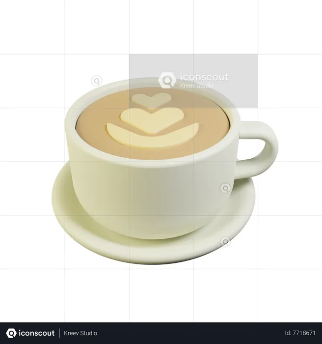 Latte Coffee  3D Icon