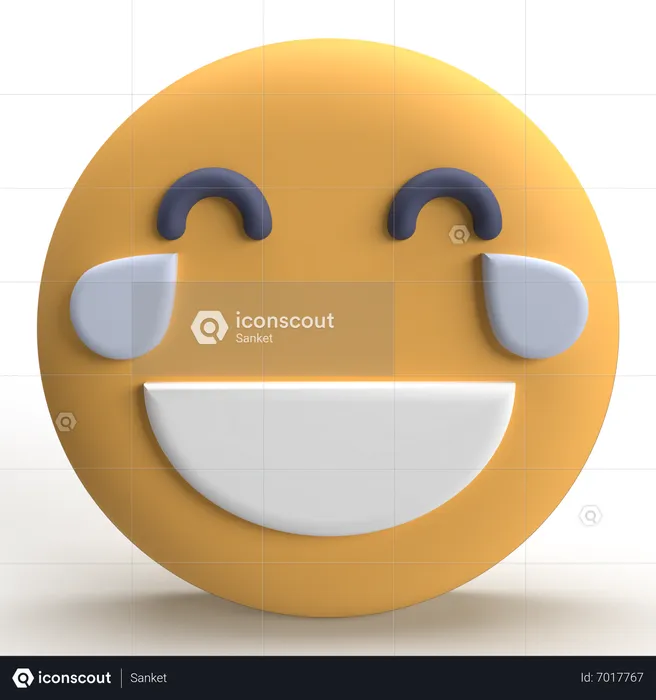Laugh Emoji Logo 3D Icon