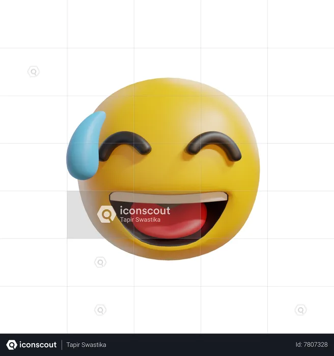 Laugh Face Emoji 3D Icon