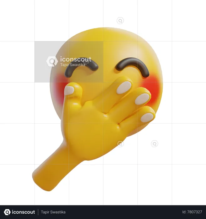 Laugh Face With Hand Covering Mouth Emoji 3D Icon