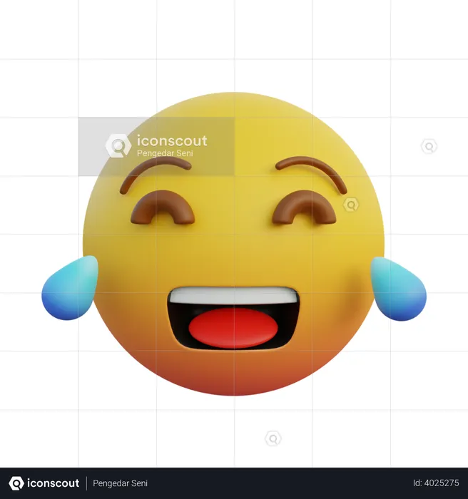 Laugh to tears Emoji 3D Illustration