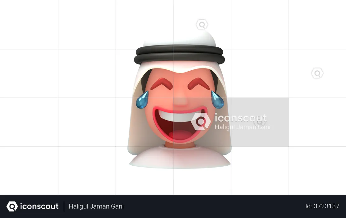 Laughing Arab Man Emoji 3D Emoji