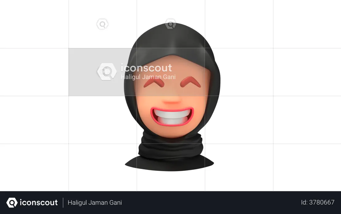 Laughing Arab Woman emoji Emoji 3D Emoji