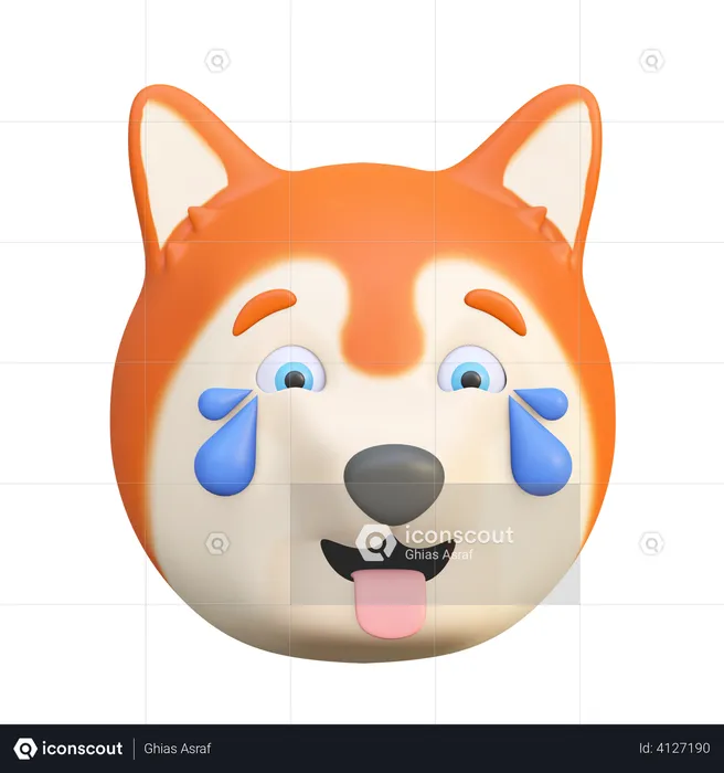 Laughing dog Emoji 3D Emoji