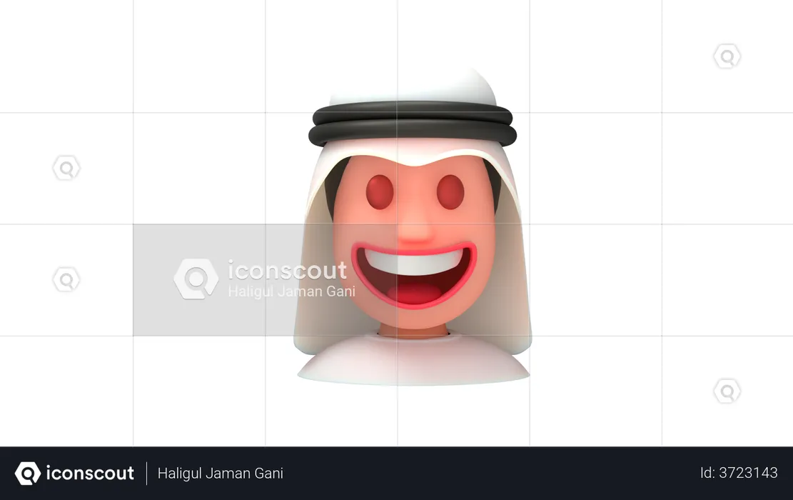 Laughing Emirati Men Emoji 3D Illustration