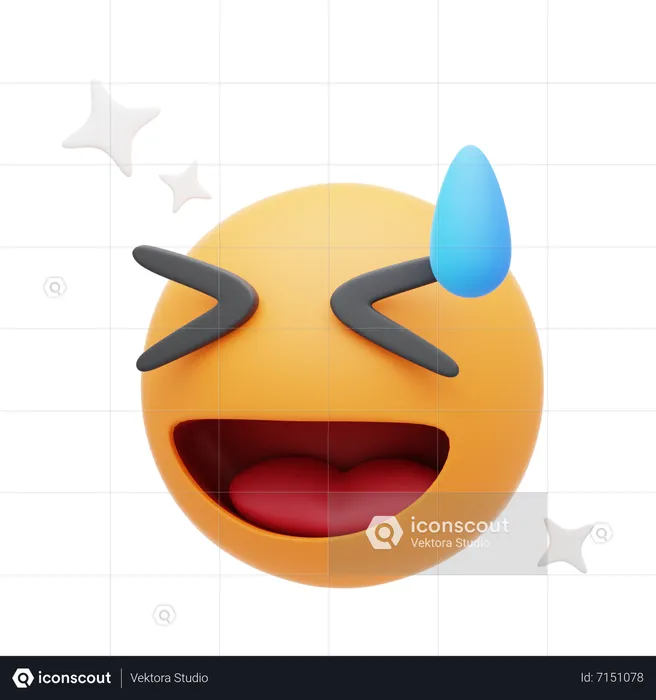 Laughing Emoji Logo 3D Icon