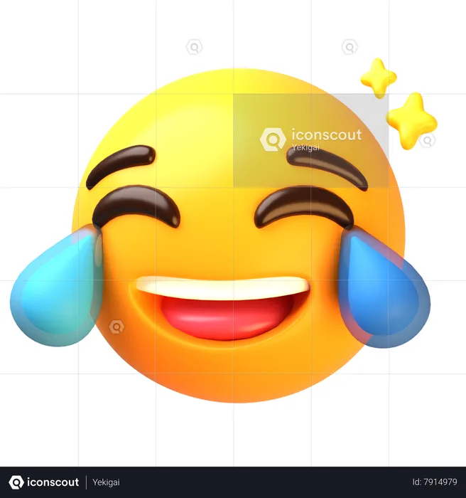 Laughing face with tears Emoji 3D Icon