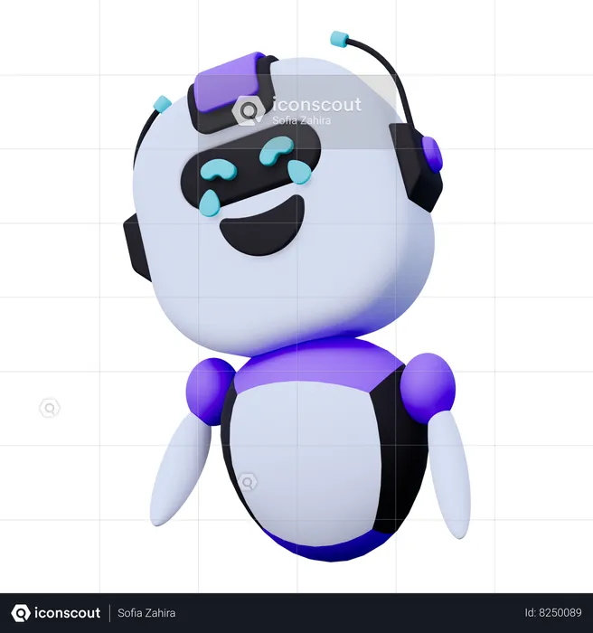 Laughing Robot  3D Icon