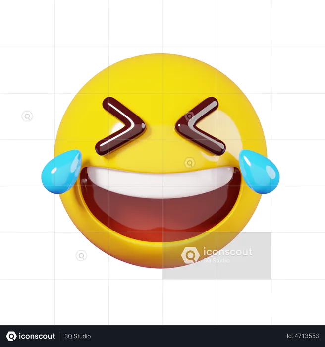Laughing With Tears Emoji Emoji 3D Illustration