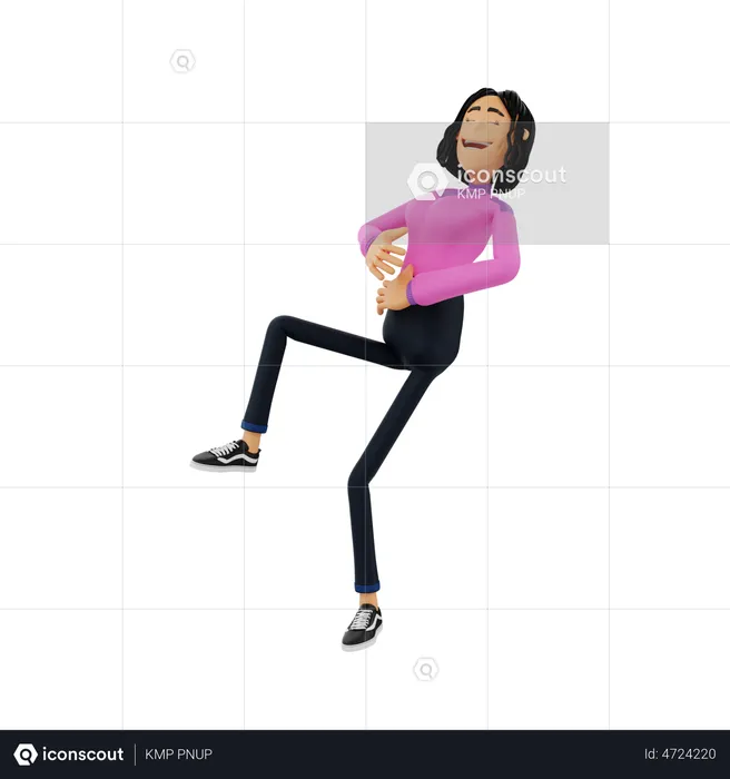 Laughing Woman  3D Illustration