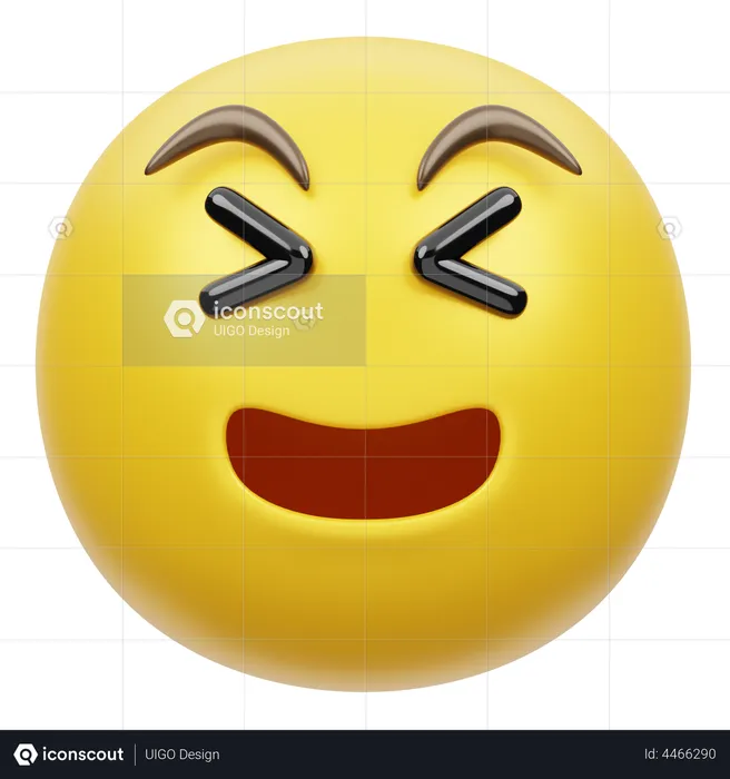 Laughter Face Emoji 3D Illustration
