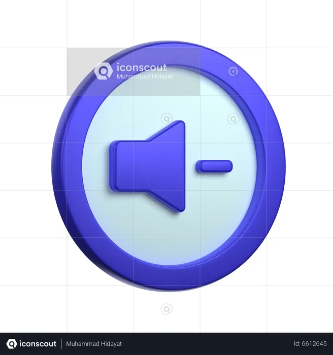 Taste zur Verringerung der Lautstärke  3D Icon
