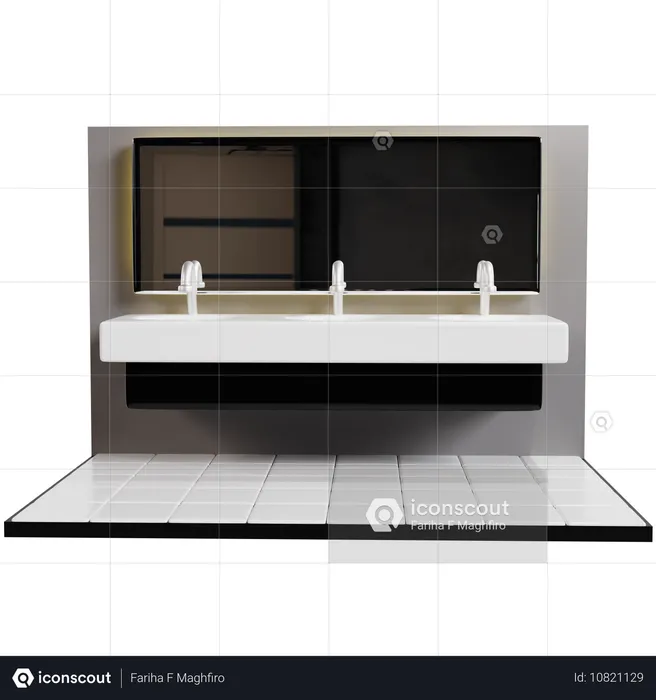 Lavabo público  3D Icon