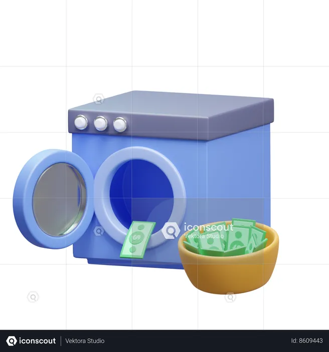 Lavado de dinero  3D Icon