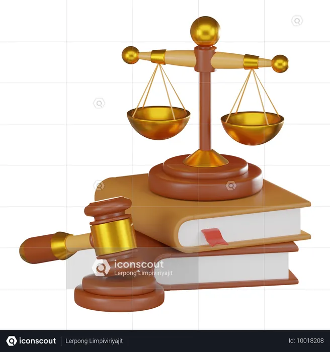 Law book with balance scale  3D Icon