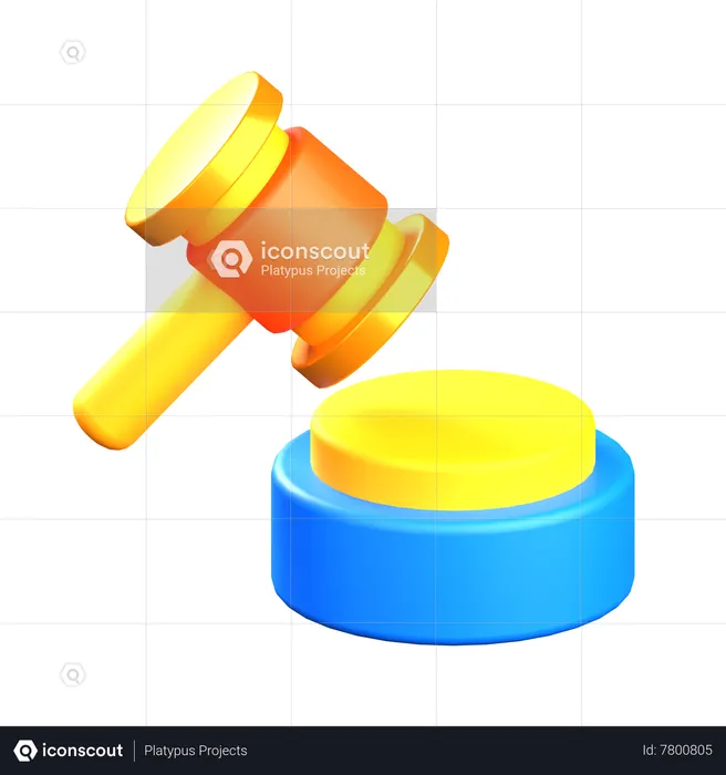 Law Hammer  3D Icon