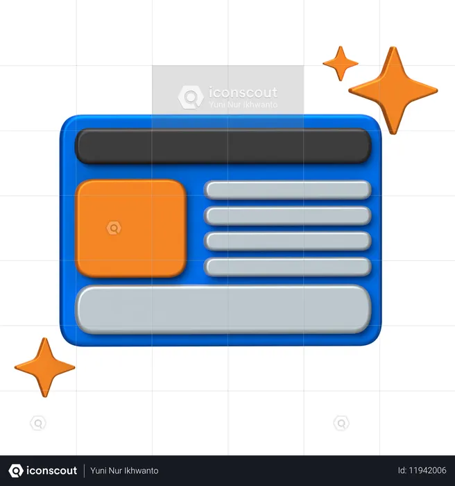 Layout de conteúdo  3D Icon