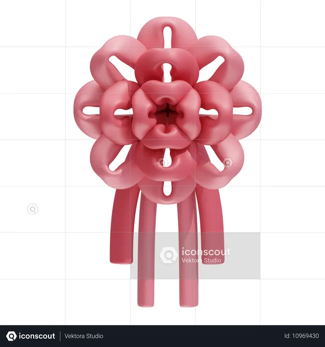 Lazo de cinta con forma de flor  3D Icon