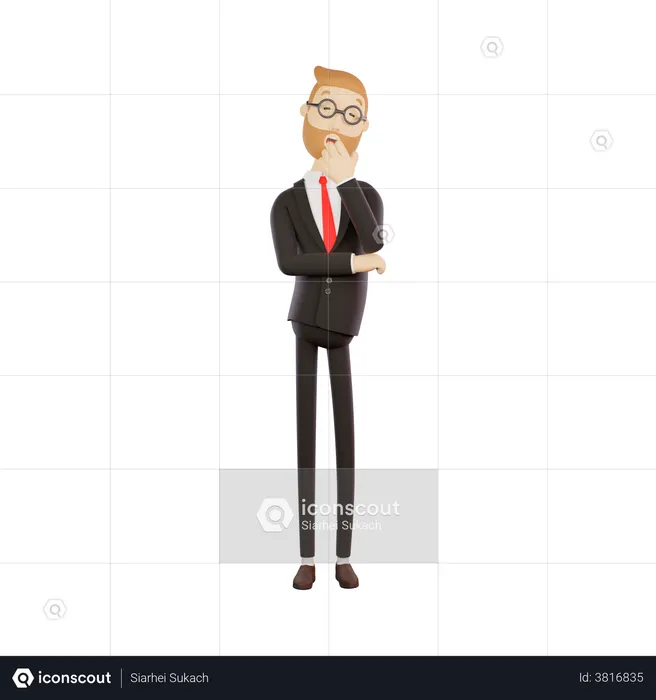 Lazy Businessman  3D Illustration