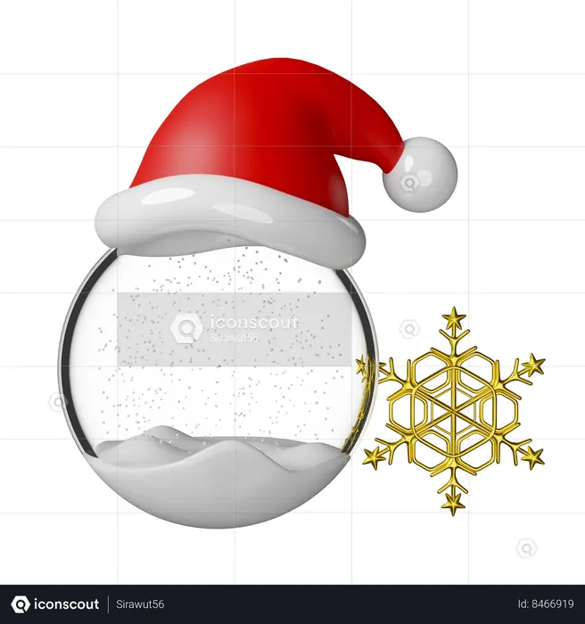 Le globe de Noël est recouvert de bonnet de Noel  3D Icon