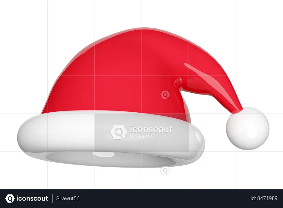 Le père Noël porte un chapeau rouge  3D Illustration