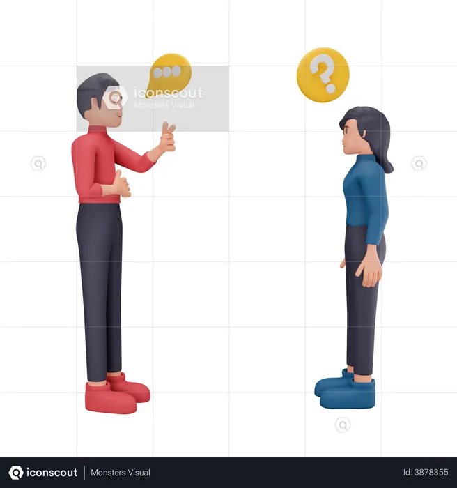 Leader solving employee problem  3D Illustration