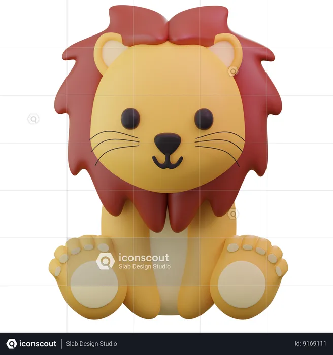 Leão fofo  3D Icon