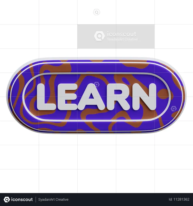 Learn Button  3D Icon