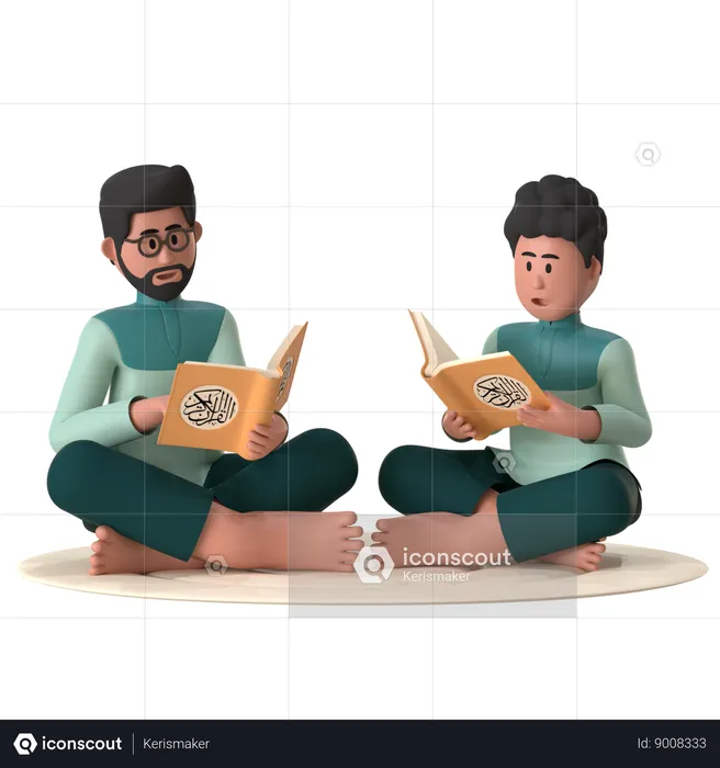 Learning Al-Quran  3D Illustration
