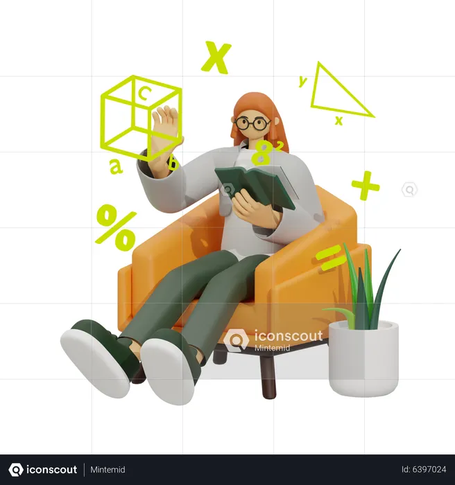 Learning Math  3D Illustration