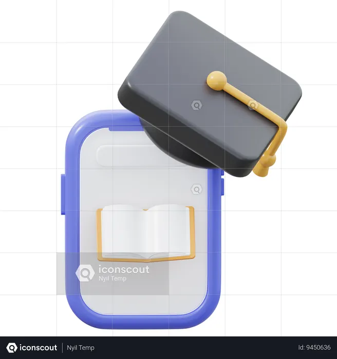 Learning on mobile  3D Icon