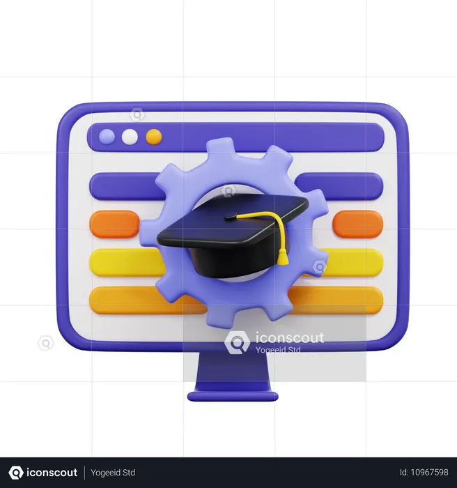 学習システム  3D Icon