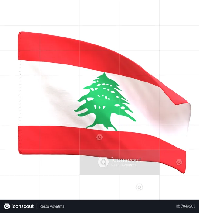 Lebanon Flag Flag 3D Icon