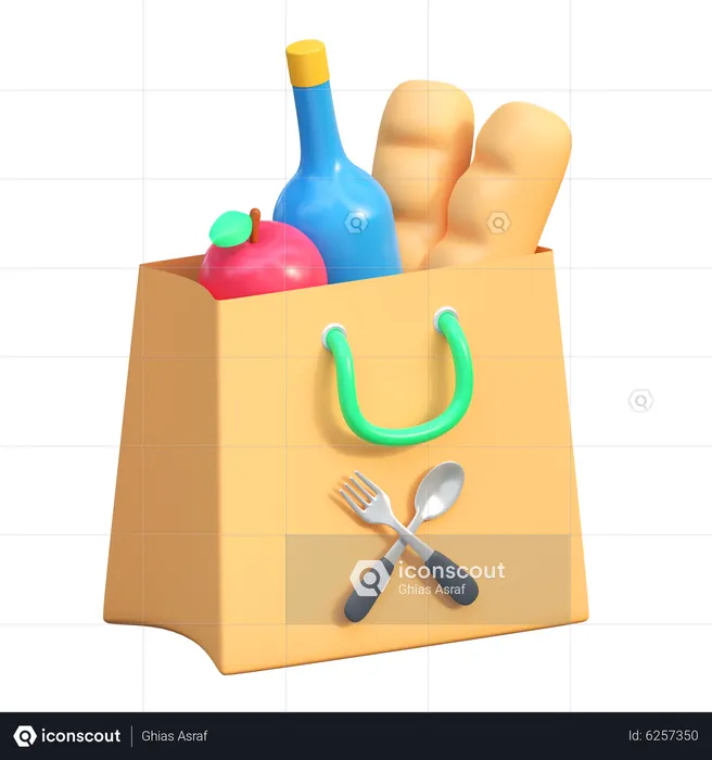 Der Lebensmitteleinkauf  3D Icon