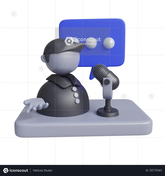 Lecteur de podcasts  3D Icon