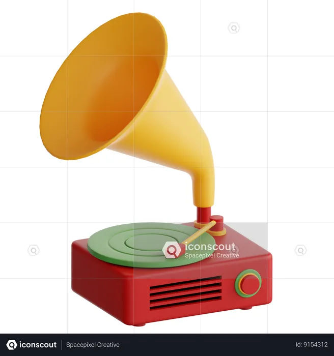 Lecteur de vinyle vintage  3D Icon