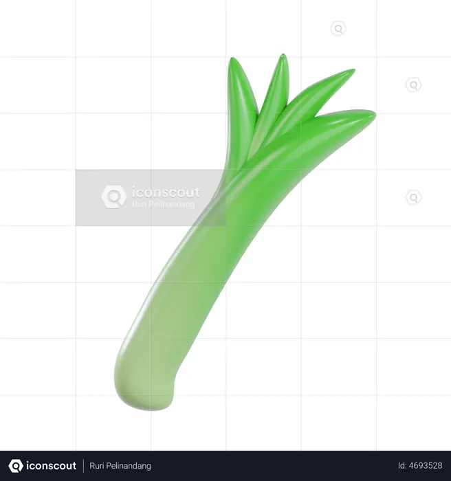 Leek  3D Illustration