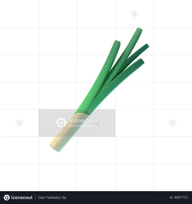 Leek  3D Illustration