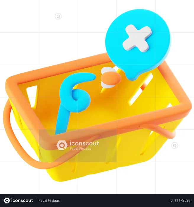 Leerer Einkaufskorb  3D Icon