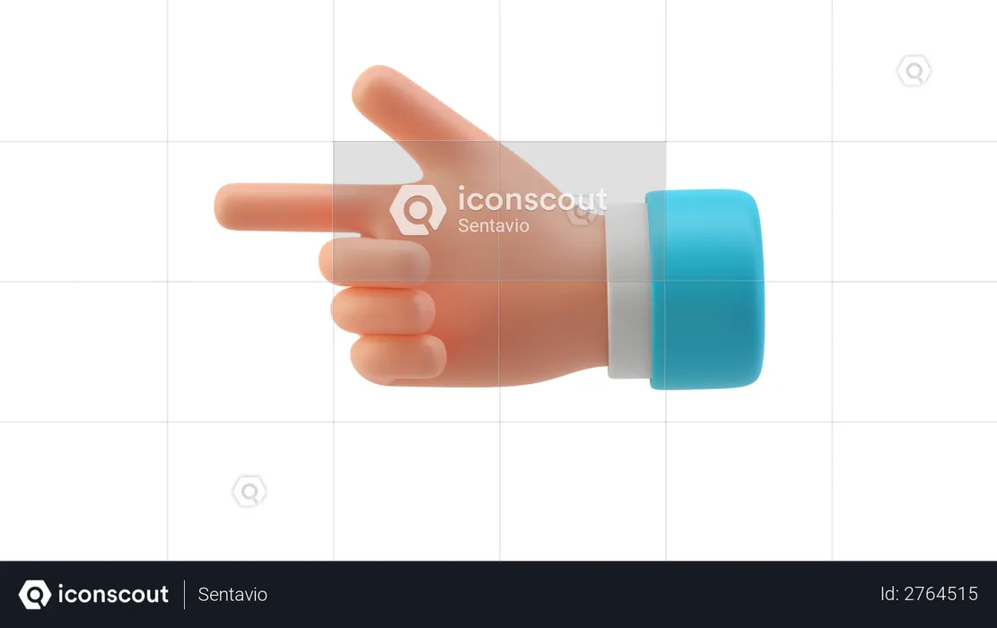 Left direction finger hand gesture  3D Illustration