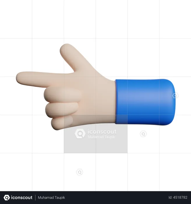 Left Direction Showing Hand Gesture  3D Illustration