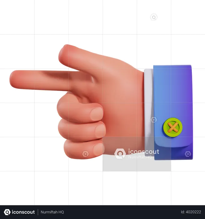 Left Direction showing hand gesture  3D Illustration