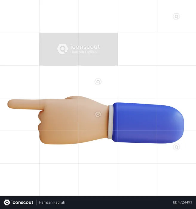 Left Direction Showing Hand Gesture  3D Illustration