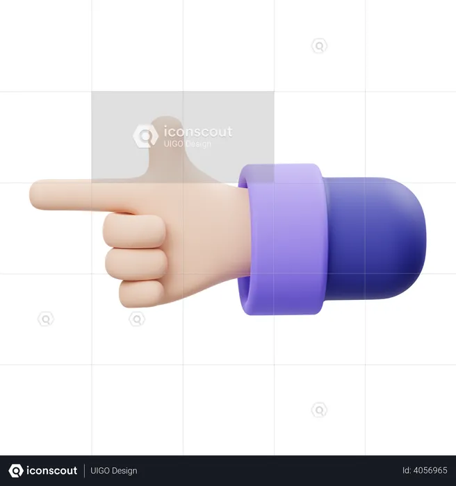 Left Hand Gesture  3D Illustration